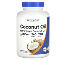 Растительные масла Nutricost, нерафинированное кокосовое масло высшего качества, 1000 мг, 240 капсул