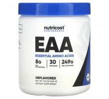 Аминокислоты Nutricost, Performance, EAA, без добавок, 249 г (8,9 унции)
