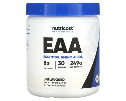 Аминокислоты Nutricost, Performance, EAA, без добавок, 249 г (8,9 унции) Аминокислоты Nutricost, Performance, EAA, без добавок, 249 г (8,9 унции)