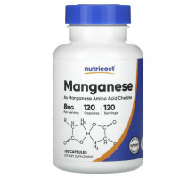 Магний Nutricost, марганец, 8 мг, 120 капсул