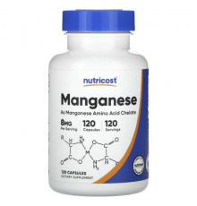 Магний Nutricost, марганец, 8 мг, 120 капсул