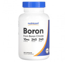 Минералы и микроэлементы Nutricost, Бор, 10 мг, 240 капсул