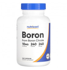 Минералы и микроэлементы Nutricost, Бор, 10 мг, 240 капсул