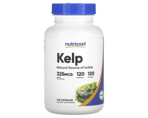 Водоросли Nutricost, бурые водоросли, 325 мг, 120 капсул Водоросли Nutricost, бурые водоросли, 325 мг, 120 капсул