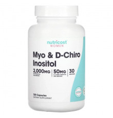 Витамины группы B Nutricost, Для женщин, мио и D-хиро инозитол, 120 капсул