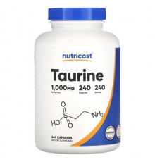 Аминокислоты Nutricost, таурин, 1000 мг, 240 капсул