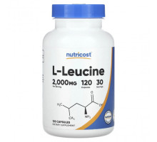 Аминокислоты Nutricost, L-лейцин, 500 мг, 120 капсул