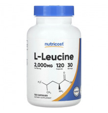 Аминокислоты Nutricost, L-лейцин, 500 мг, 120 капсул