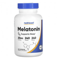 БАДы Nutricost, Мелатонин, 20 мг, 240 капсул