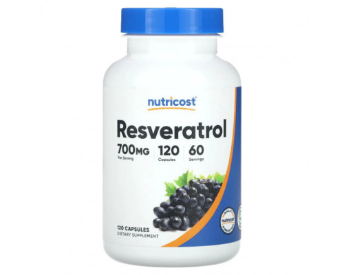 Ресвератрол Nutricost, Ресвератрол, 350 мг, 120 капсул Ресвератрол Nutricost, Ресвератрол, 350 мг, 120 капсул