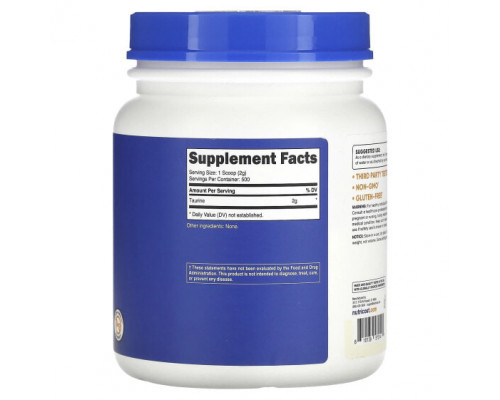 Аминокислоты Nutricost, Таурин в порошке, без добавок, 1 кг (35,7 унции) Аминокислоты Nutricost, Таурин в порошке, без добавок, 1 кг (35,7 унции)