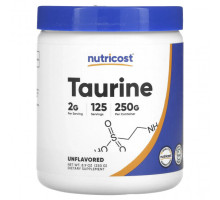 Аминокислоты Nutricost, таурин, без добавок, 250 г (8,9 унции)
