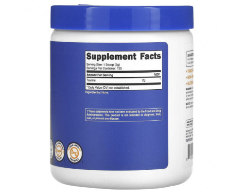 Аминокислоты Nutricost, таурин, без добавок, 250 г (8,9 унции) Аминокислоты Nutricost, таурин, без добавок, 250 г (8,9 унции)