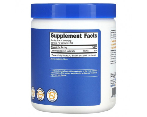 Кальций Nutricost, карбонат кальция, без добавок, 500 г (1,1 фунта) Кальций Nutricost, карбонат кальция, без добавок, 500 г (1,1 фунта)