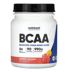 Аминокислоты Nutricost, Performance, BCAA, малиновый лимонад, 990 г (2,2 фунта)