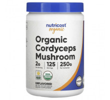 Грибы Nutricost, органический гриб кордицепс, без добавок, 250 г (8,8 унции)