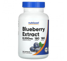 Фрукты и ягоды Nutricost, Экстракт голубики, 180 капсул