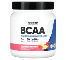Аминокислоты Nutricost, Performance, BCAA, со вкусом малинового лимонада, 660 г (1,5 фунта)