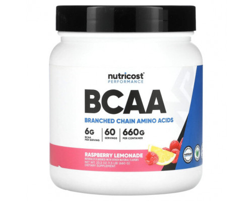 Аминокислоты Nutricost, Performance, BCAA, со вкусом малинового лимонада, 660 г (1,5 фунта) Аминокислоты Nutricost, Performance, BCAA, со вкусом малинового лимонада, 660 г (1,5 фунта)