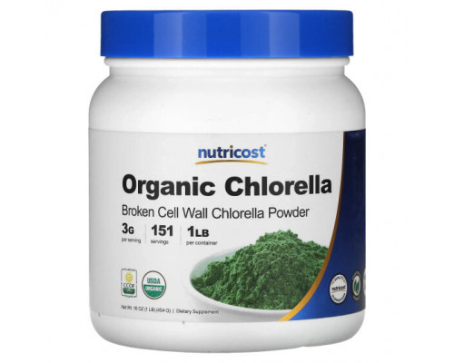 Водоросли Nutricost, Органическая хлорелла в порошке, 454 г (16 унций) Водоросли Nutricost, Органическая хлорелла в порошке, 454 г (16 унций)
