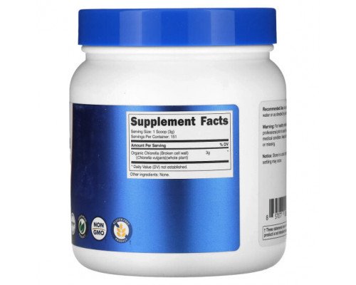 Водоросли Nutricost, Органическая хлорелла в порошке, 454 г (16 унций) Водоросли Nutricost, Органическая хлорелла в порошке, 454 г (16 унций)