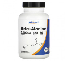Аминокислоты Nutricost, бета-аланин, 850 мг, 120 капсул