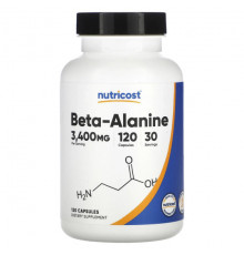 Аминокислоты Nutricost, бета-аланин, 850 мг, 120 капсул