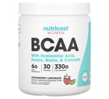 Аминокислоты Nutricost, Для женщин, BCAA, клубничный лимонад, 330 г (11,6 унции)