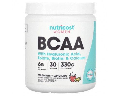 Аминокислоты Nutricost, Для женщин, BCAA, клубничный лимонад, 330 г (11,6 унции) Аминокислоты Nutricost, Для женщин, BCAA, клубничный лимонад, 330 г (11,6 унции)