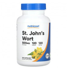 Для нервной системы Nutricost, Зверобой, 500 мг, 120 капсул