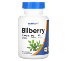 Фрукты и ягоды Nutricost, черника, 1200 мг, 90 капсул