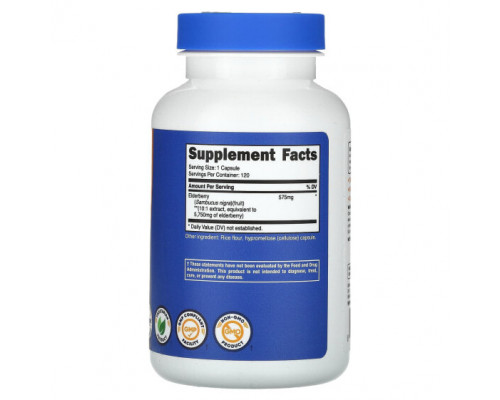 Фрукты и ягоды Nutricost, черная бузина, 5750 мг, 120 капсул Фрукты и ягоды Nutricost, черная бузина, 5750 мг, 120 капсул