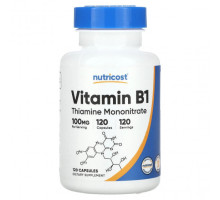Витамины группы B Nutricost, Витамин B1, 100 мг, 120 капсул