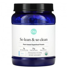 Суперфуды Ora, So Lean & So Clean, органический и растительный суперпродукт, ваниль, 600 г (21,2 унции)