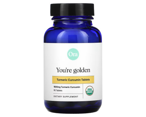 Ora, You Golden, органический куркумин из куркумы, 500 мг, 90 таблеток Ora, You Golden, органический куркумин из куркумы, 500 мг, 90 таблеток