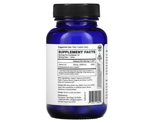 Ora, Sol Food, Plant-Based Vitamin D3, 2,000 IU, 30 Tablets Ora, Sol Food, Plant-Based Vitamin D3, 2,000 IU, 30 Tablets