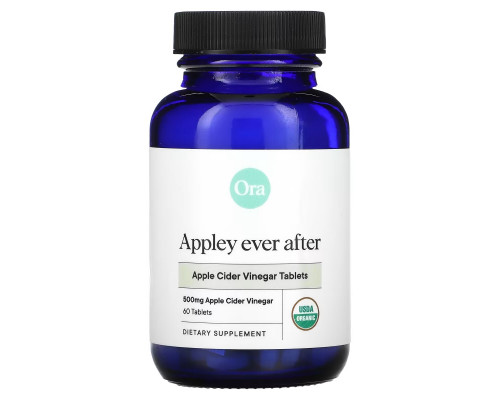 Ora, Appley Ever After, Apple Cider Vinegar Tablets, 500 mg , 60 Tablets Ora, Appley Ever After, Apple Cider Vinegar Tablets, 500 mg , 60 Tablets