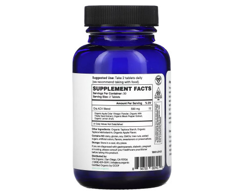 Ora, Appley Ever After, Apple Cider Vinegar Tablets, 500 mg , 60 Tablets Ora, Appley Ever After, Apple Cider Vinegar Tablets, 500 mg , 60 Tablets