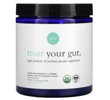 Ora, Trust Your Gut, Vegan Probiotic & Prebiotic Powder Supplement, Organic Apple & Raspberry , 7.9 oz (225 g)