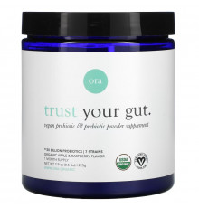 Ora, Trust Your Gut, Vegan Probiotic & Prebiotic Powder Supplement, Organic Apple & Raspberry , 7.9 oz (225 g)