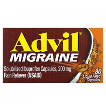 Advil, Мигрень, 200 мг, 80 капсул с жидким наполнением