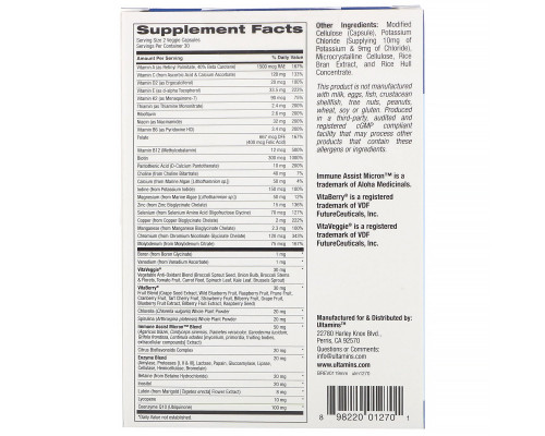 Ultamins, Men's Multi-Vitamin with CoQ10, Mushrooms, Enzymes, Veggies & Berries, 60 Veggie Capsules Ultamins, Men's Multi-Vitamin with CoQ10, Mushrooms, Enzymes, Veggies & Berries, 60 Veggie Capsules