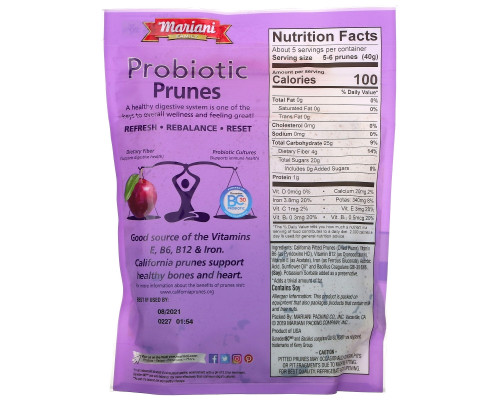 Mariani Dried Fruit, Family, Probiotic Prunes, 7 oz (198 g) Mariani Dried Fruit, Family, Probiotic Prunes, 7 oz (198 g)