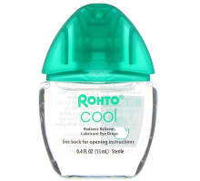 Rohto, Охлаждающие глазные капли, двойной эффект, уменьшение покраснения и сухости, 13 мл (0,4 жидк. унции)