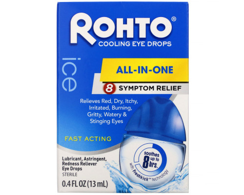 Rohto, Cooling Eye Drops, Ice, All-In-One, 0.4 fl oz (13 ml) Rohto, Cooling Eye Drops, Ice, All-In-One, 0.4 fl oz (13 ml)