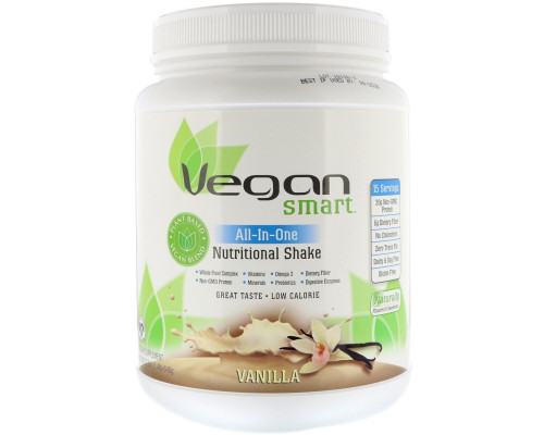 VeganSmart, All-In-One Nutritional Shake, Vanilla, 22.8 oz (645 g) VeganSmart, All-In-One Nutritional Shake, Vanilla, 22.8 oz (645 g)