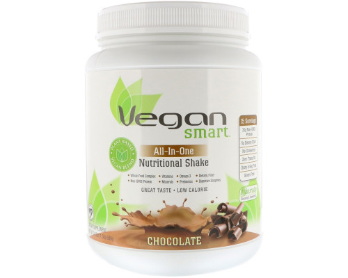 VeganSmart, All-In-One Nutritional Shake, Chocolate, 24.3 oz (690 g) VeganSmart, All-In-One Nutritional Shake, Chocolate, 24.3 oz (690 g)