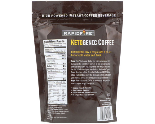 RAPIDFIRE, Ketogenic Coffee, 7.93 oz (225 g) RAPIDFIRE, Ketogenic Coffee, 7.93 oz (225 g)