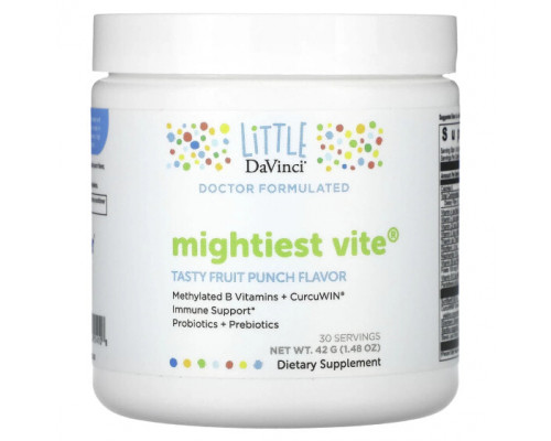 Детское здоровье Little DaVinci, Mightiest Vite, вкусный фруктовый пунш, 42 г (1,48 унции) Детское здоровье Little DaVinci, Mightiest Vite, вкусный фруктовый пунш, 42 г (1,48 унции)