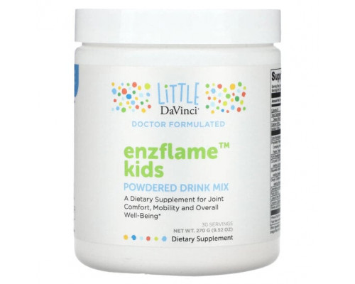 Детское здоровье Little DaVinci, Enzflame Kids, порошковая смесь для приготовления напитков, 270 г (9,52 унции) Детское здоровье Little DaVinci, Enzflame Kids, порошковая смесь для приготовления напитков, 270 г (9,52 унции)